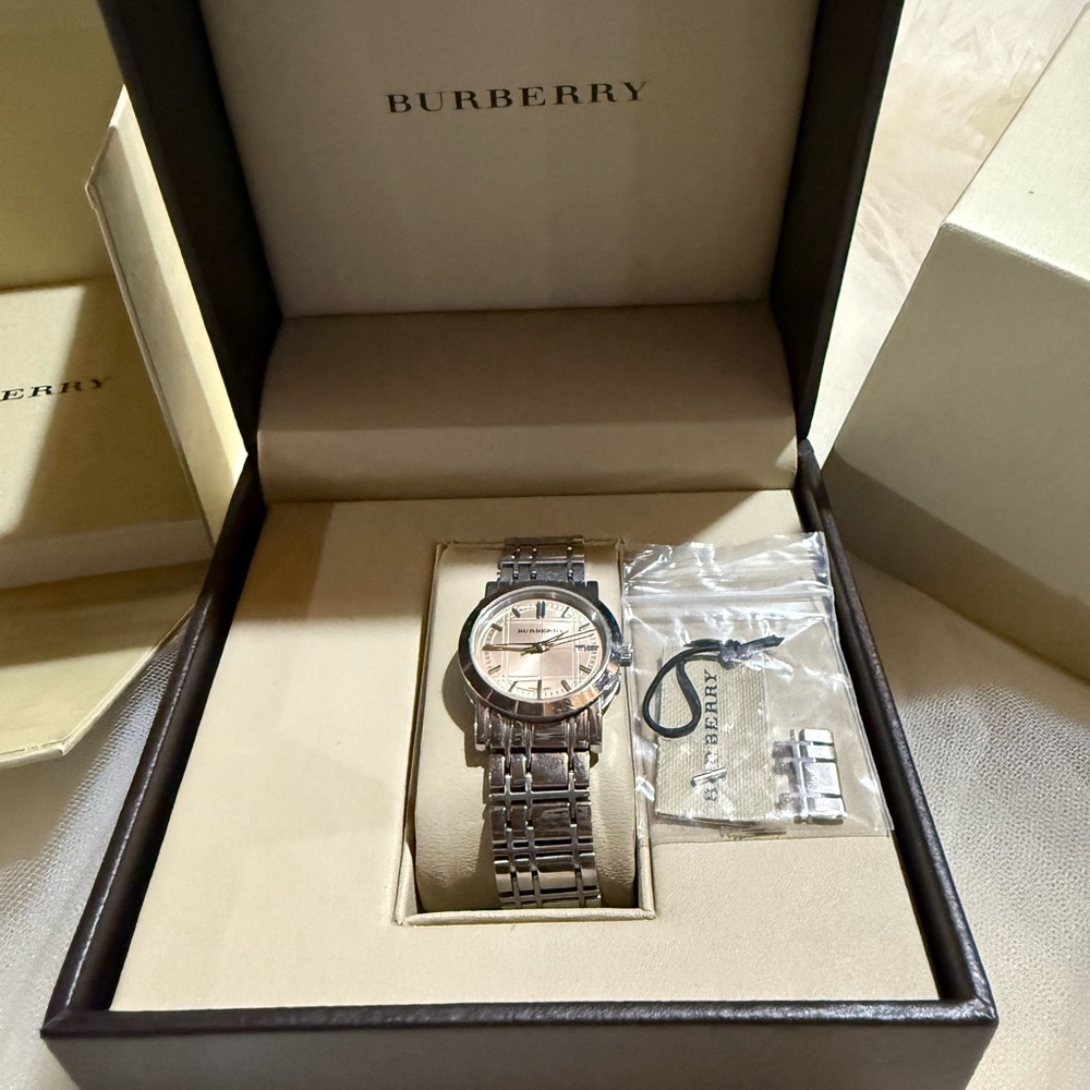 Burberry BU1352 Silver Watch with rose gold face